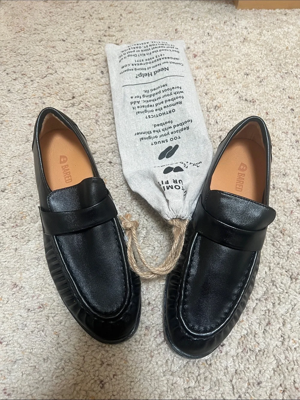 Bared Footwear | NWOB Chauna loafers in Black Leather - Size 37